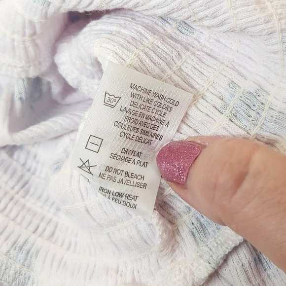 Chaser White Tank with Blue/Green Floral Accents Size L - Picture 8 of 12